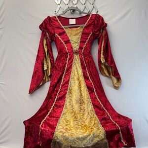 Elegant Red and Gold Women's Dress